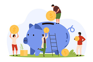 Charity, financial investment and, a Finance Illustration by Flashvector