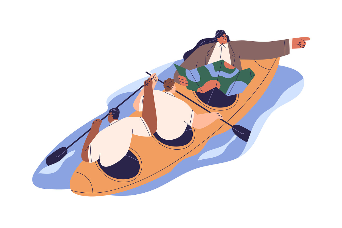 Business people teams in boats set, a Person Illustration by Good Studio (Photo 2 of 7)