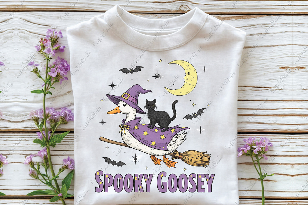 Halloween Witch Goose Spooky Goosey, an Illustration by CraftArtStudio (Photo 2 of 4)
