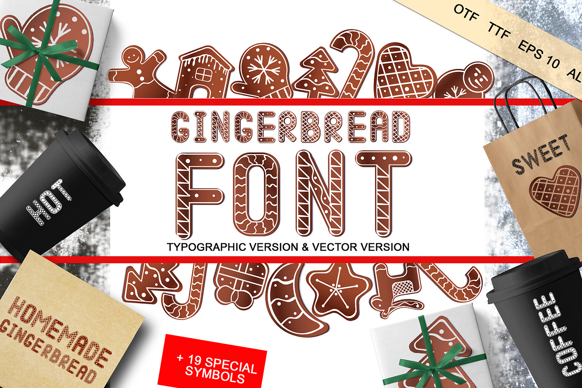SALE! Gingerbread font - display, a Symbol Font by Fli Store (Photo 1 of 9)