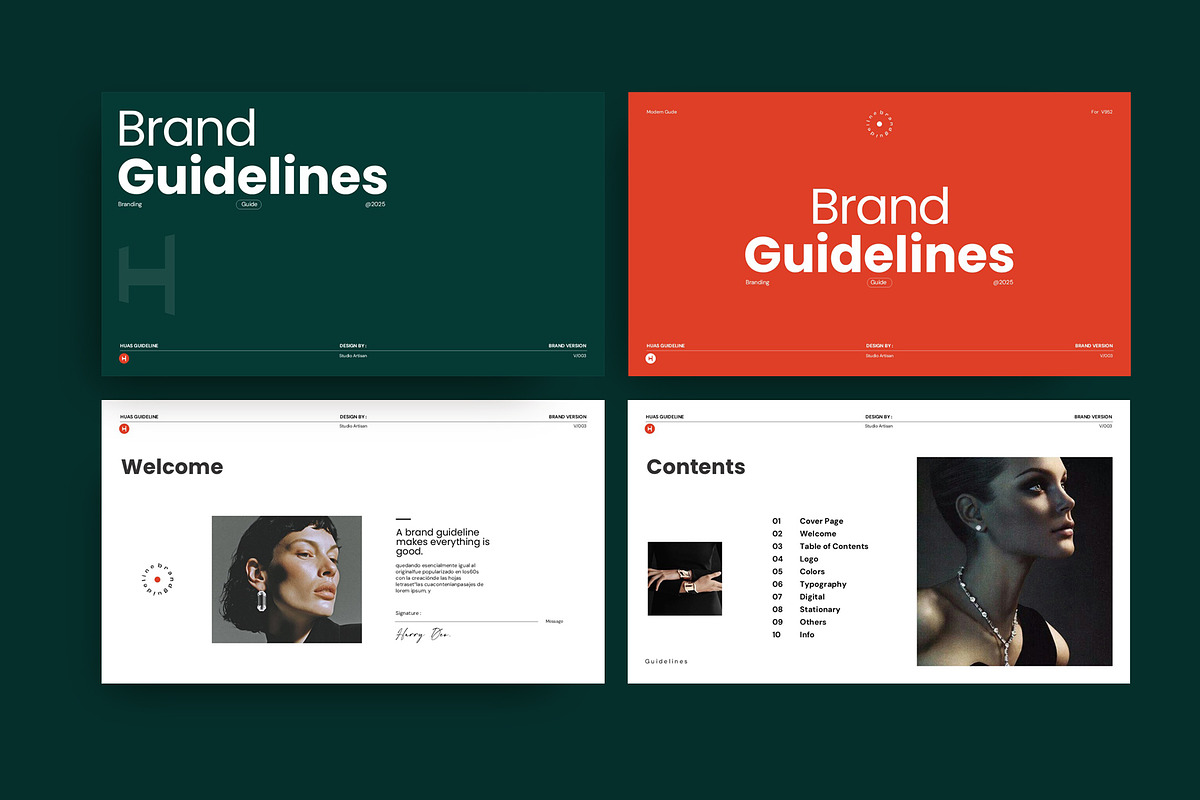 Huas Brand Guideline Presentation, a Presentation Template by Studio Artisan (Photo 2 of 10)