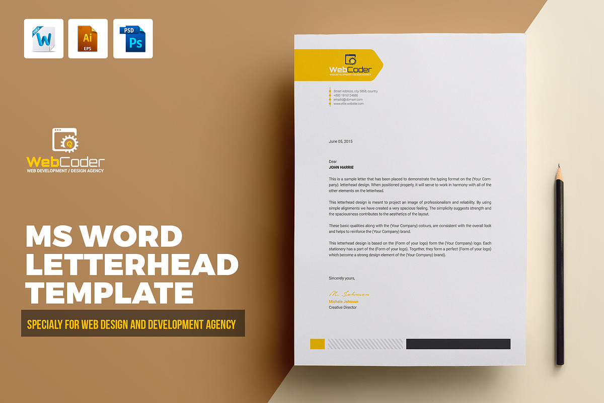Letterhead Template, a Stationery Template by ContestDesign (Photo 1 of 6)
