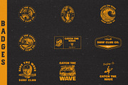 Vintage Surf Badge & Illustrations, an Illustration by elliazidi.designs (Thumbnail 2 of 7)