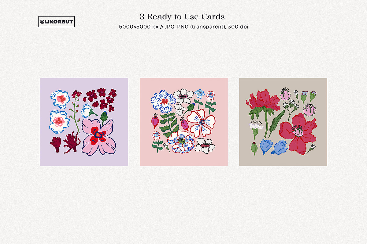 Abstract Modern Flowers Graphics, a Decorative Illustration by likorbut (Photo 8 of 10)