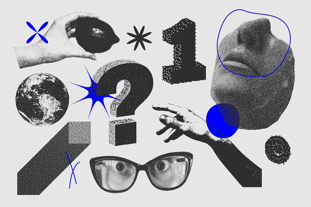 129 Vector Halftone Bitmap Shapes, a Background Graphic by softulka (Photo 4 of 18)
