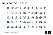 Ufo and aliens icons, an Outline Icon by Wencory (Thumbnail 1 of 2)