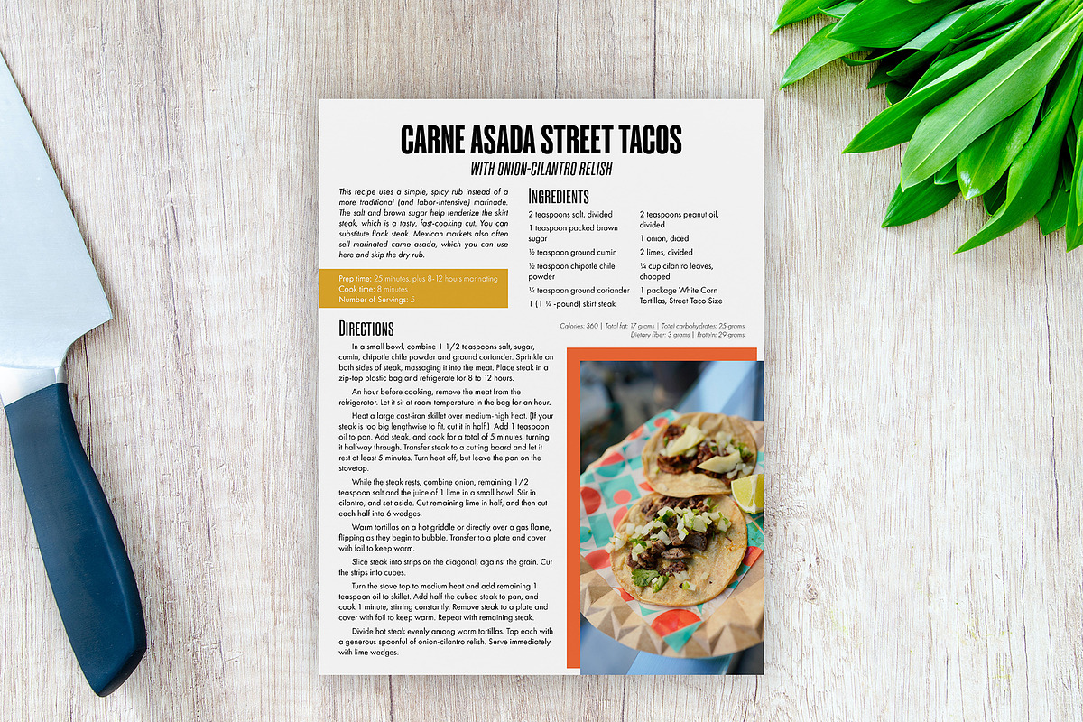 Color Block Printable Recipe Bundle, a Flyer Template by Helen Thompson Design (Photo 6 of 6)