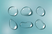 Realistic water drops set, an Illustration by George Rod (Thumbnail 1 of 5)
