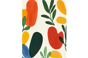 Colorful abstract botanical pattern, an Illustration by Lermont51
