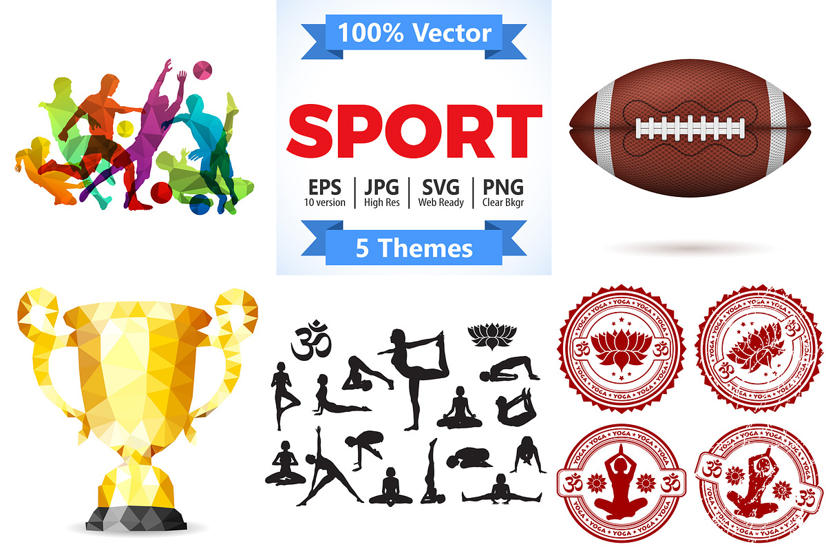 Sport poster silhouettes and objects, a Decorative Illustration by TAlex (Photo 1 of 7)