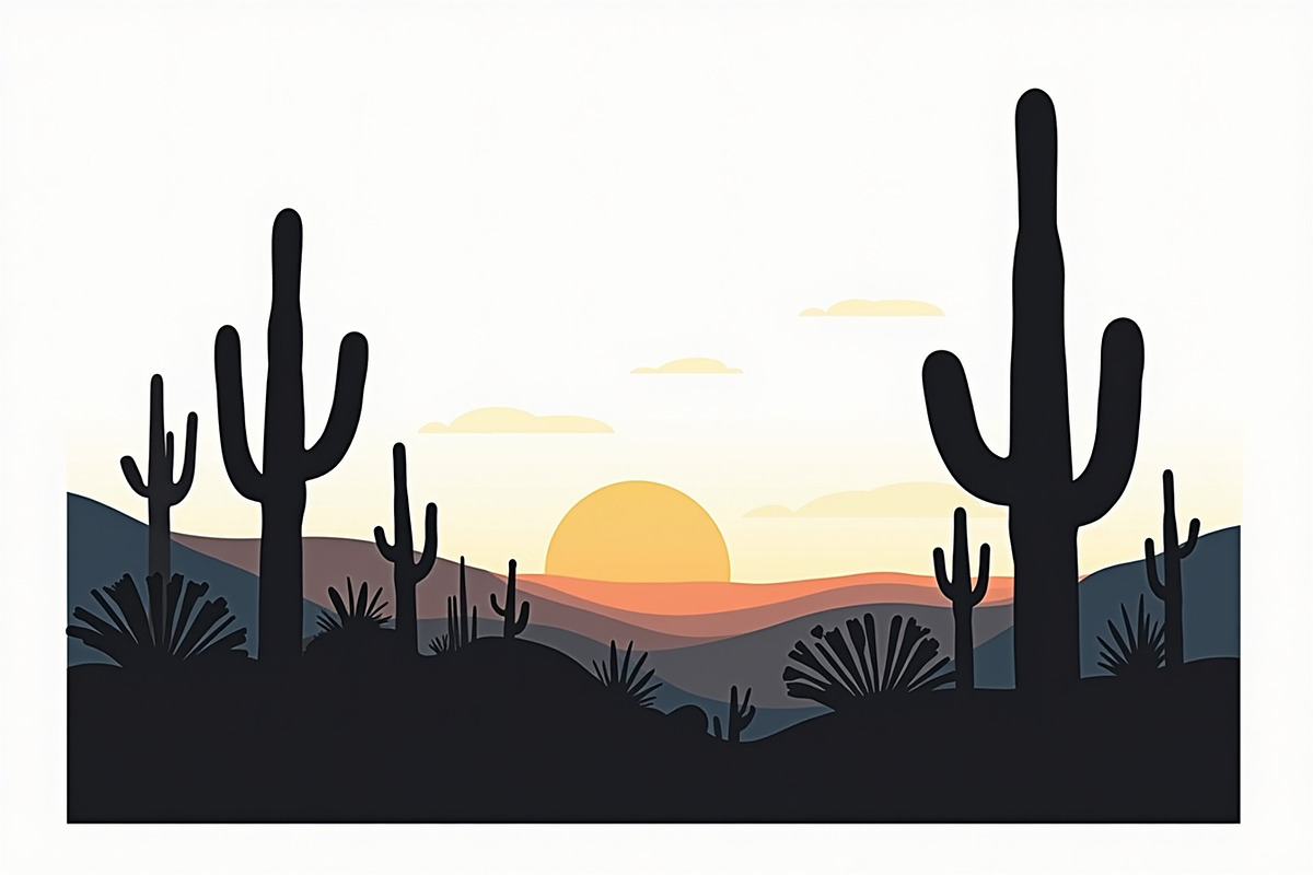 Wild Desert Cactus Scene Set, an Illustration by Creativeshirt (Photo 15 of 15)