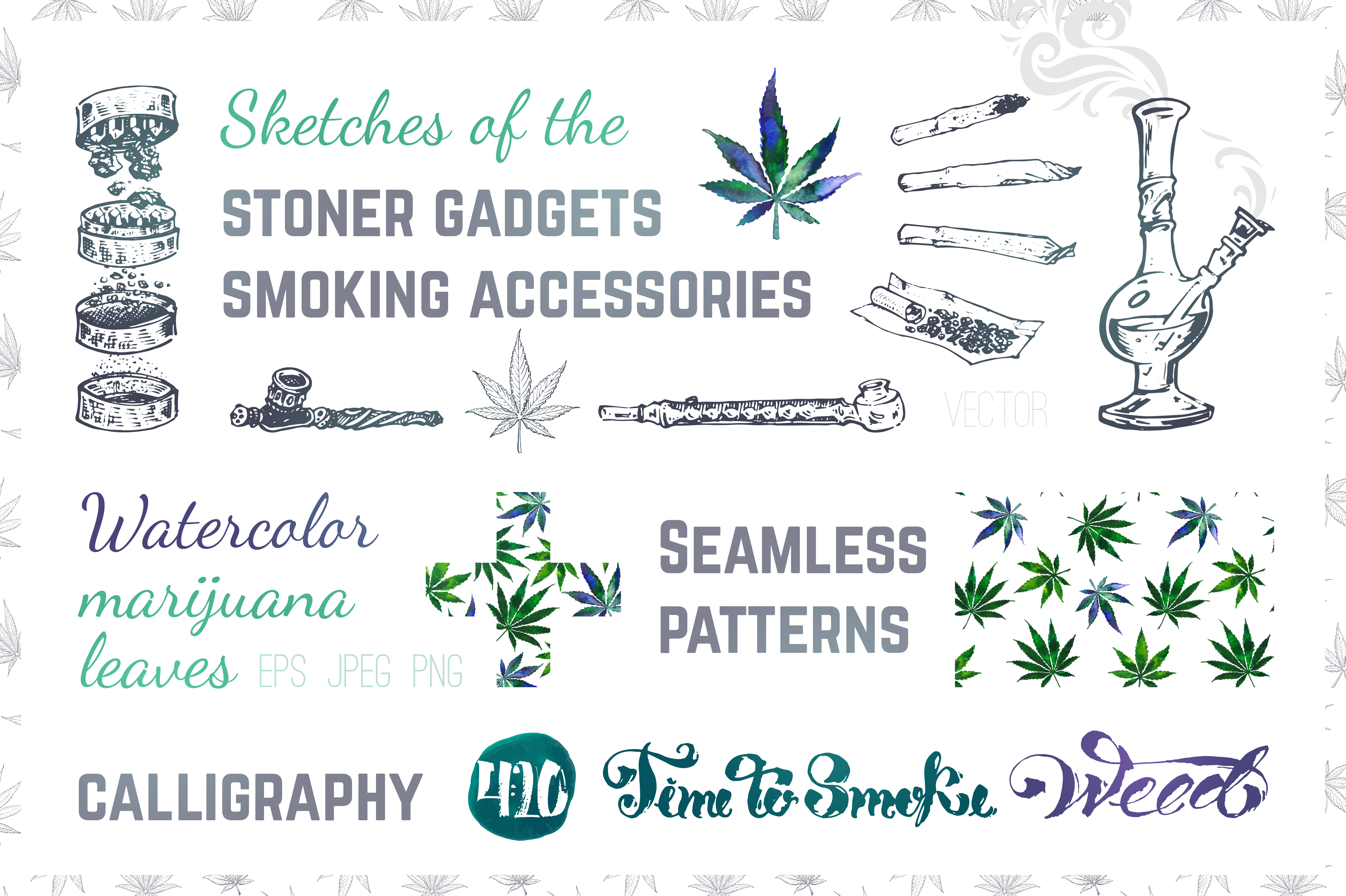 Weed Stoner Gadgets  Accessories by Margo Miller  Creative Market