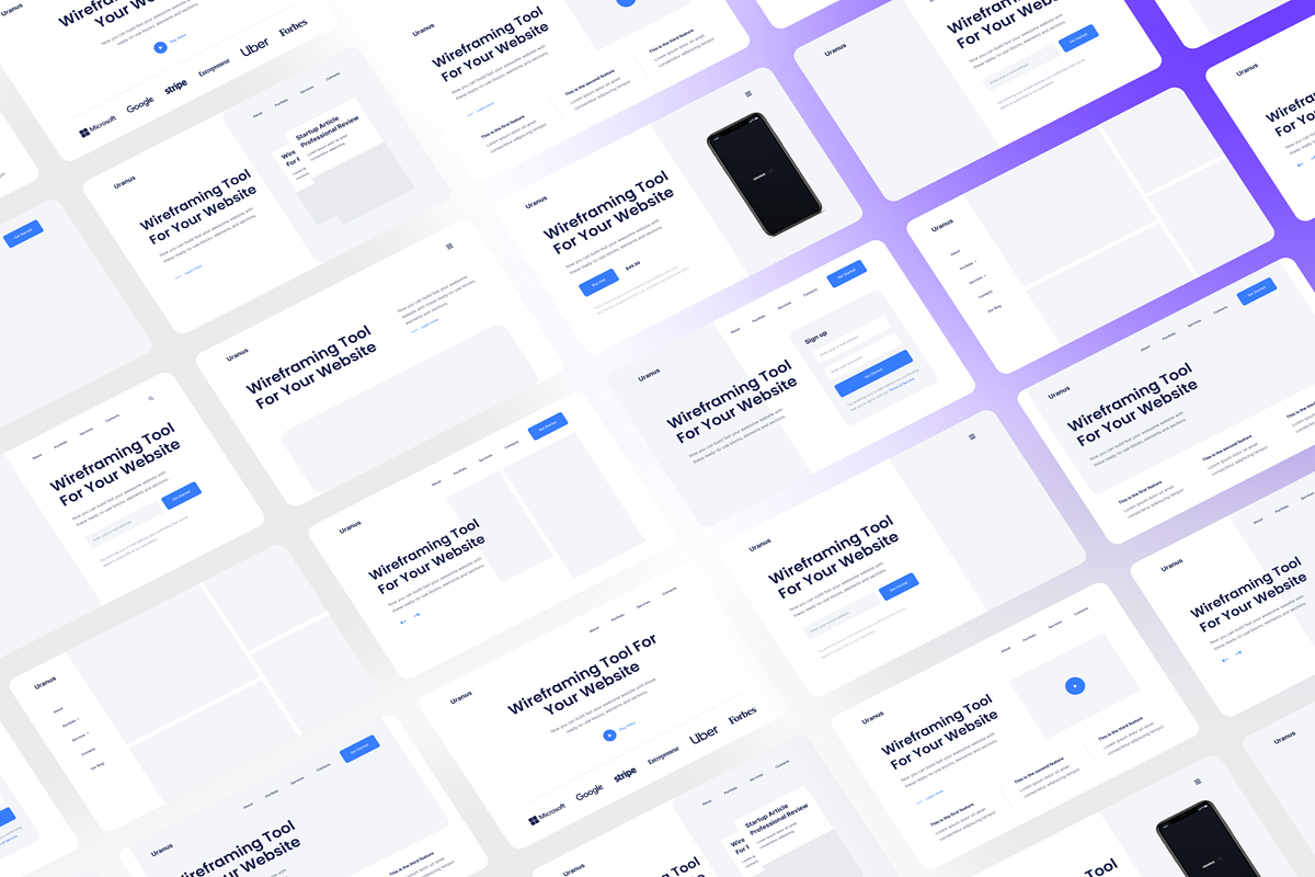 Uranus v1.3 - Wireframe Kit preview 6