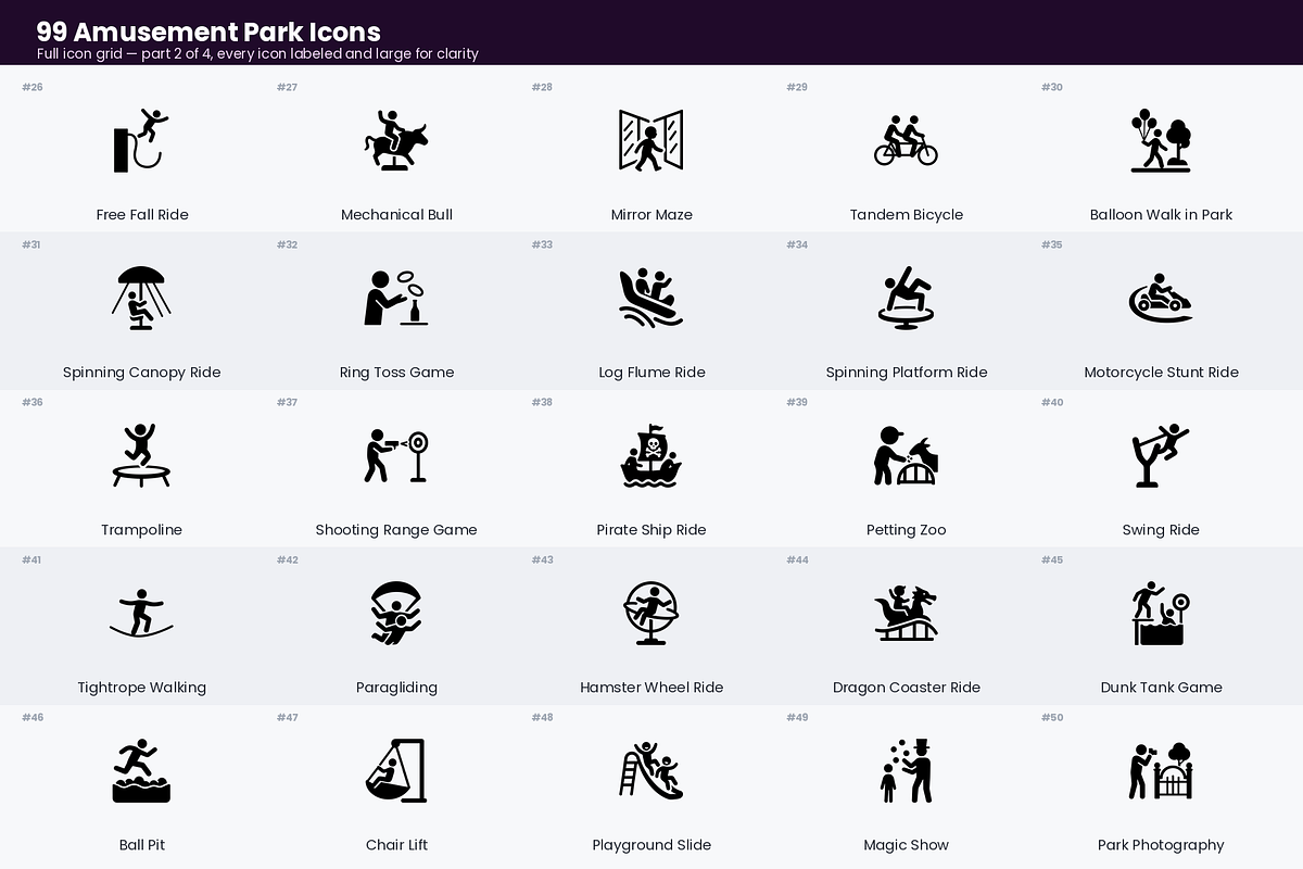 Amusement Park Icons, a Solid Icon by Symbolic Language (Photo 3 of 6)