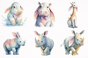 Watercolor Safari Animals Clipart, an Illustration by DreamArtGraphic (Thumbnail 6 of 8)