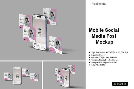 Mobile Social Media Post Mockup