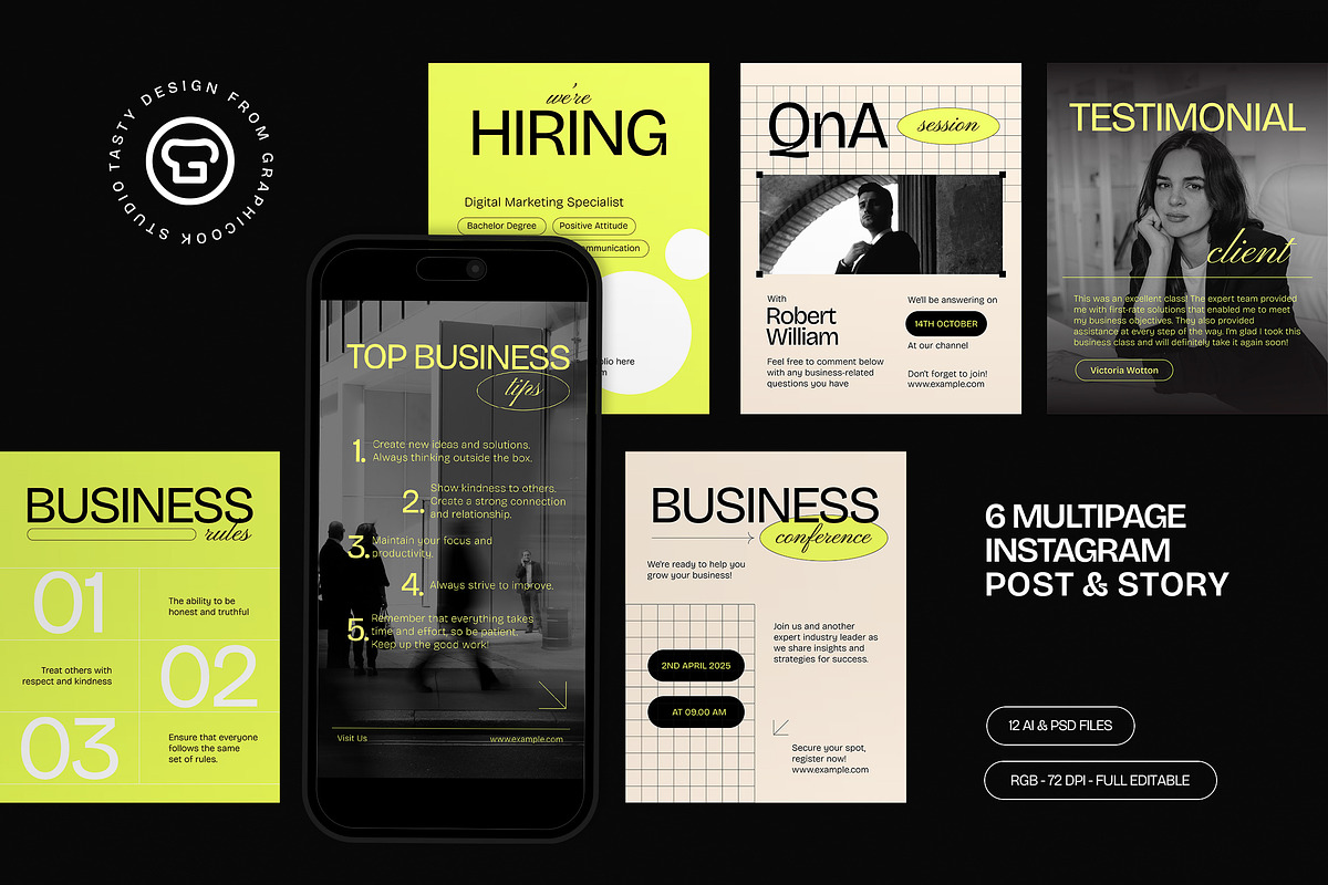 Business Instagram Set, a Social Media Template by graphicook (Photo 1 of 3)