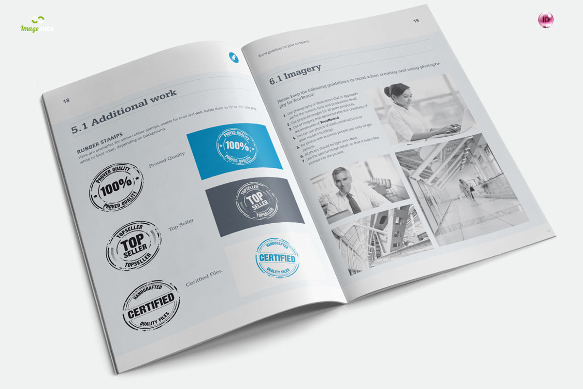 Brand Guidelines 20 Pages, a Books & Magazine Mockup by Imagination Area (Photo 5 of 5)