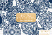 Navy Lace Doilies Clipart & Vectors, an Illustration by Amanda Ilkov (Thumbnail 1 of 4)