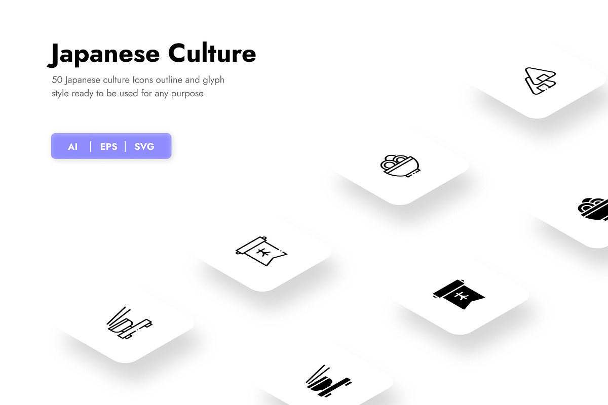 Japanese culture Icons, a Duotone Icon by HacaStudio (Photo 1 of 3)