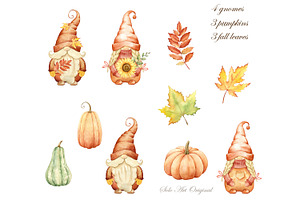 Fall Gnomes Thanksgiving Day Pumpkin