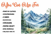 Watercolor Mountain Landscape, a Seasonal Illustration by CreationArt (Thumbnail 5 of 7)