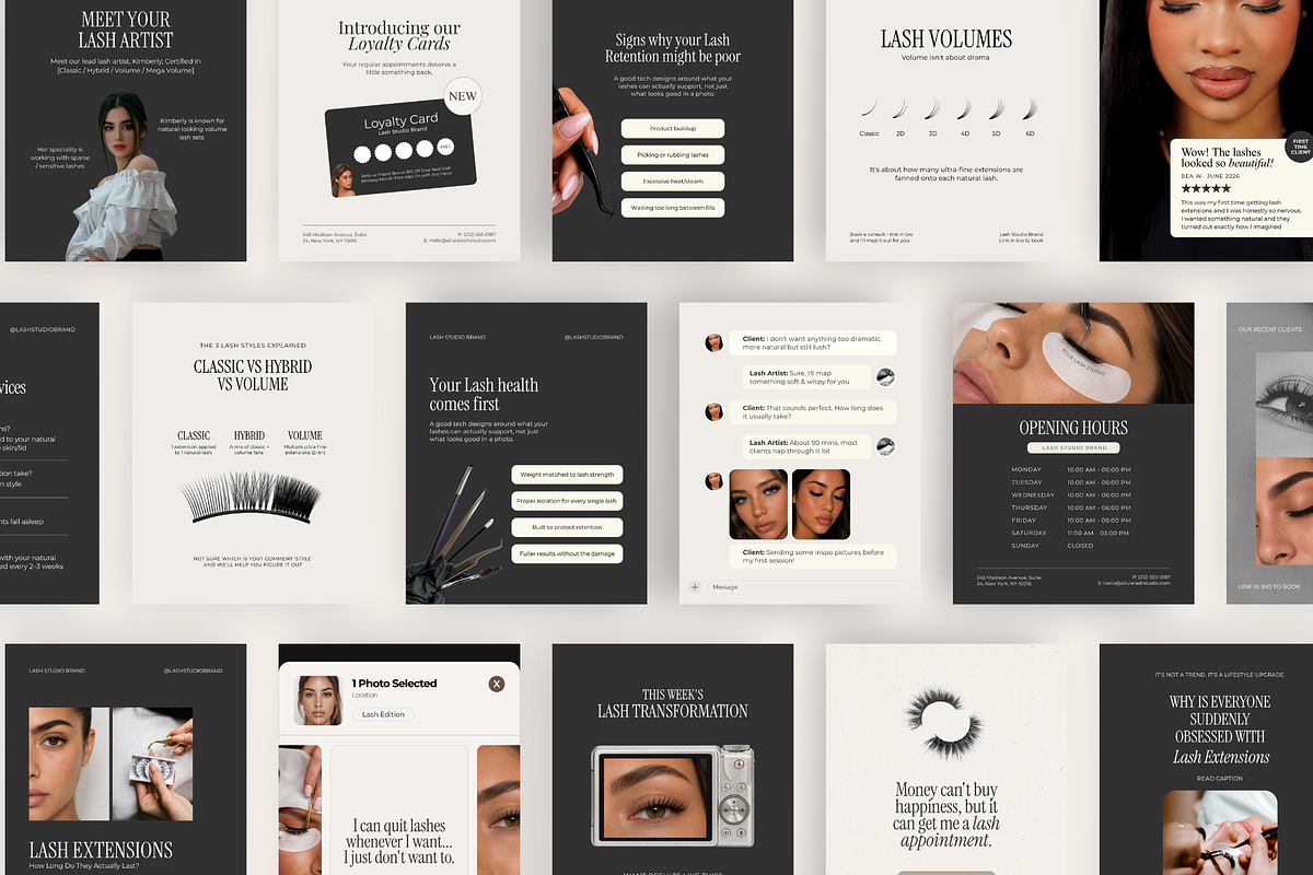 40 Lash Extension Instagram posts, a Social Media Template by Design Lush Studio (Photo 4 of 8)