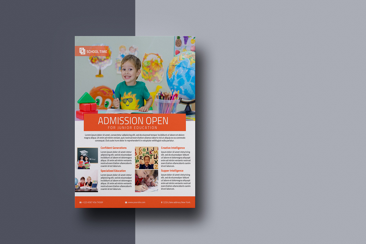 School Admission Flyer Template, a Flyer Template by Template Shop (Photo 4 of 4)