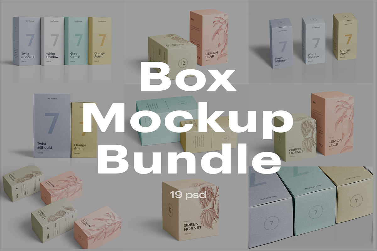 Box Mockup Bundle, a Packaging Mockup by GraphicWave (Photo 1 of 22)