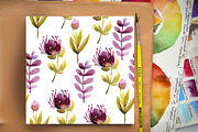 Watercolor Violet herbs and flowers, an Illustration by Olesya Morokhovets (Thumbnail 4 of 5)
