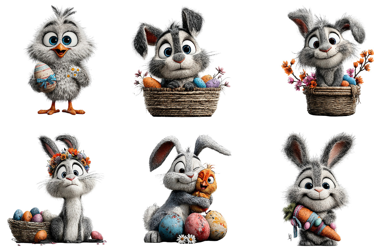 Whimsical Happy Easter Clipart, an Illustration by Sublimation Artist (Photo 6 of 7)