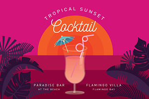 Tropical Cocktail Poster Template