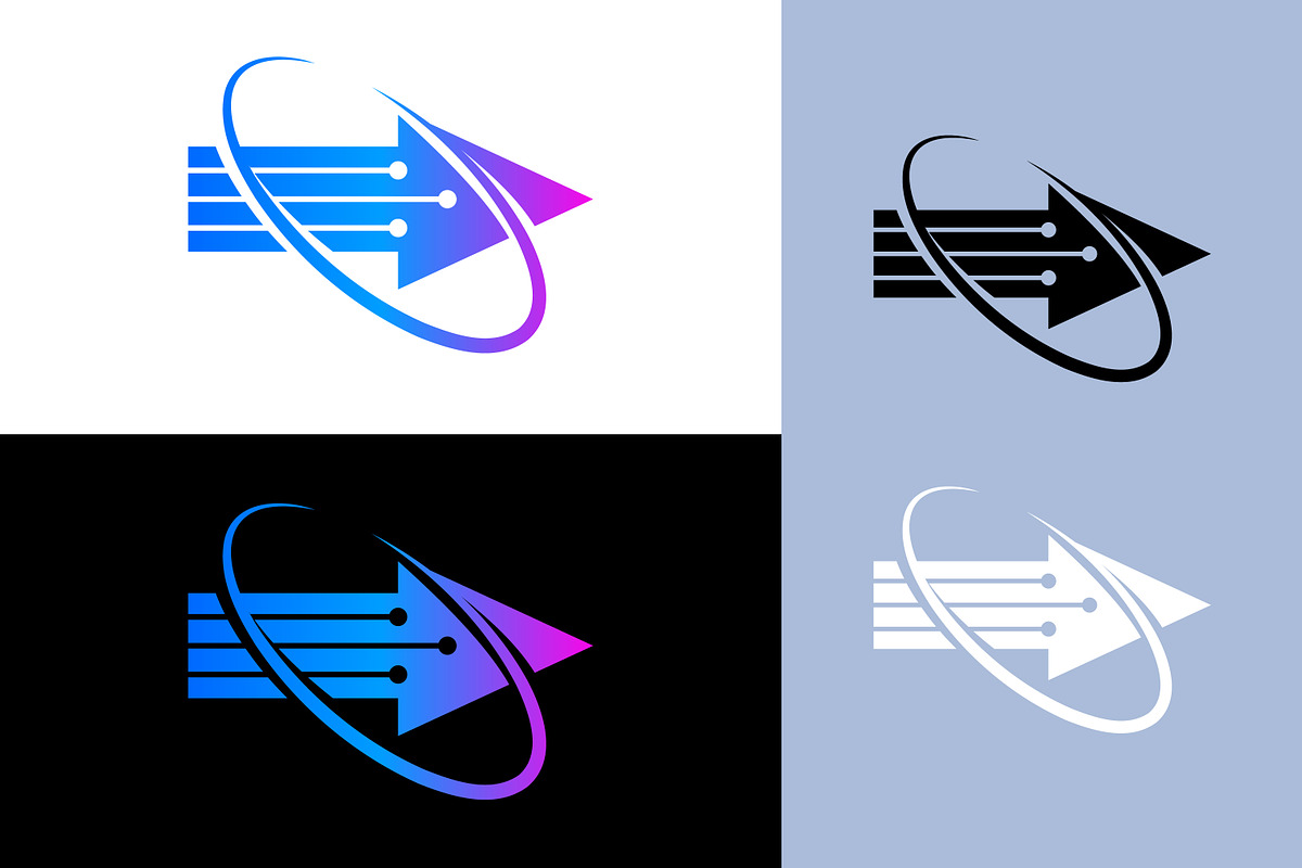 Technology Logo Arrow and Network, a Branding & Logo Template by Signatoro (Photo 1 of 3)