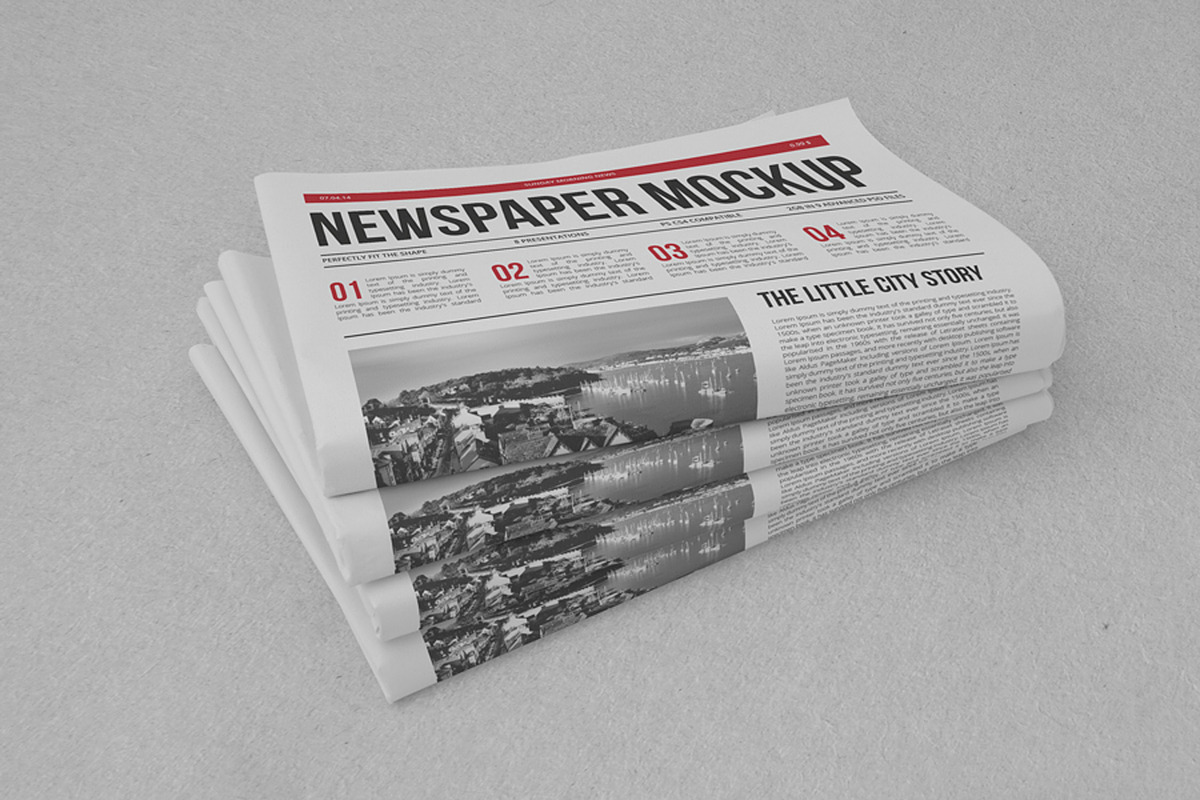 Newspaper Mock-up, an Advertising Mockup by Yogurt86 (Photo 4 of 11)