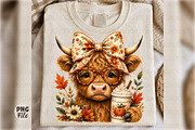 Fall Highland Cow Png, Pumpkin Spice, a Seasonal Illustration by Libby Wishes (Thumbnail 1 of 3)