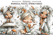 Whimsical Pastel Spring Fairies Clip, an Illustration by designcity5 (Thumbnail 1 of 5)