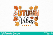 Autumn vibes Png, an Illustration by Watercolor design (Thumbnail 2 of 3)