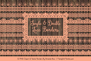 Peach Lace Clipart Borders, an Illustration by Amanda Ilkov (Thumbnail 5 of 5)