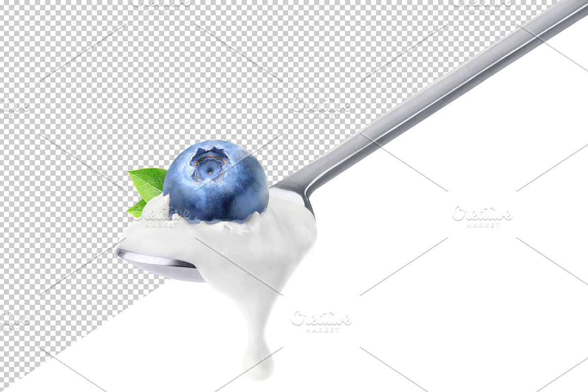 Fruit yogurt on spoons, an Object Graphic by Fruits+Veggies (Photo 8 of 14)