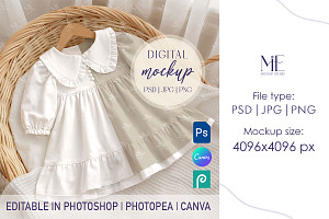 Baby Girl Dress Mockup Toddler Outfi, a Mockup by Mie Mockup Studio