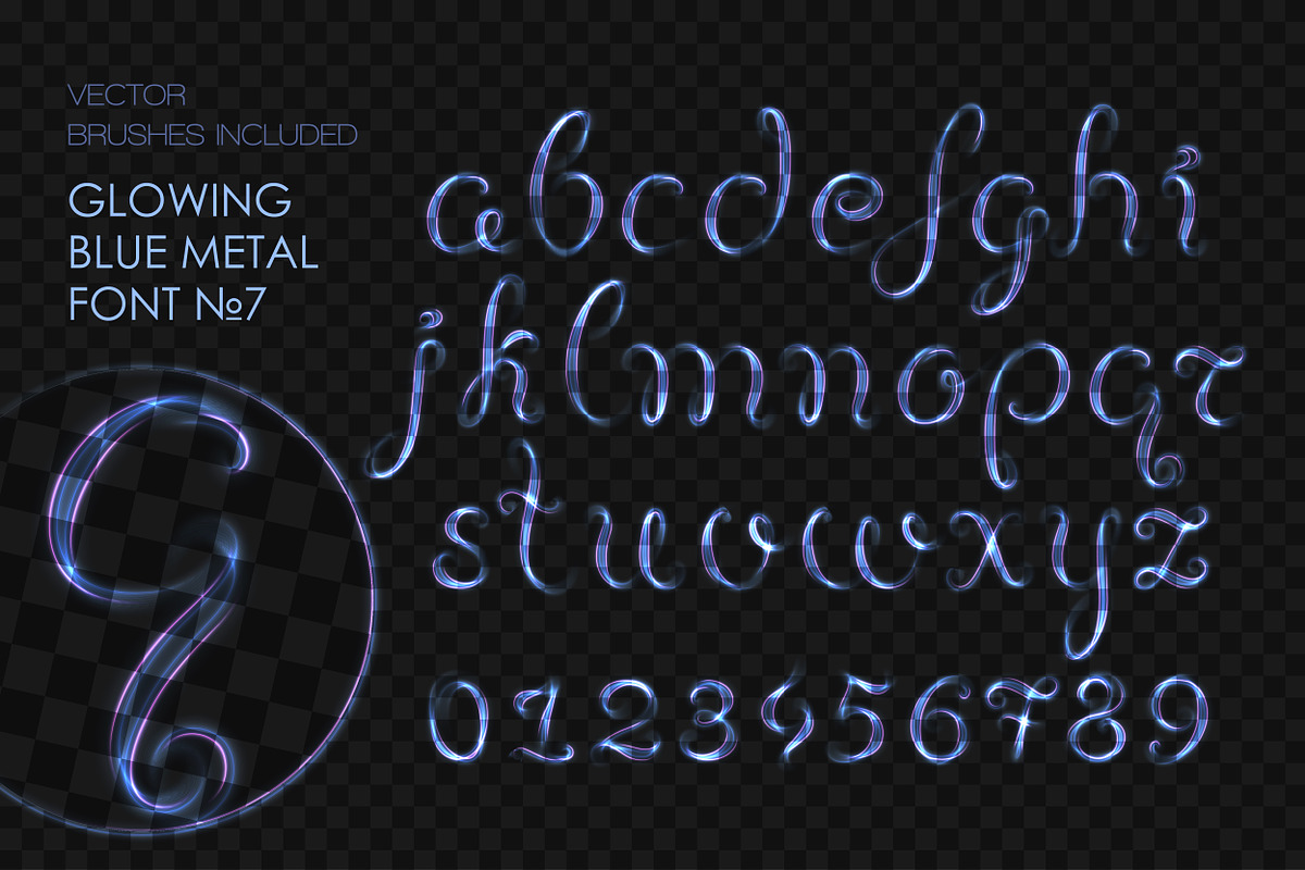 8 GLOWING METAL FONTS / 8 BRUSHES, a Handwritten Font by Nadin_Lebedeva (Photo 14 of 16)