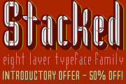Stacked™ Eight Layer Stacking Type, a Font by Baseline Fonts (Thumbnail 1 of 5)