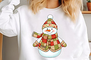 Patchwork Snowman png, Merry Christm, an Illustration by Libby Wishes (Thumbnail 4 of 8)