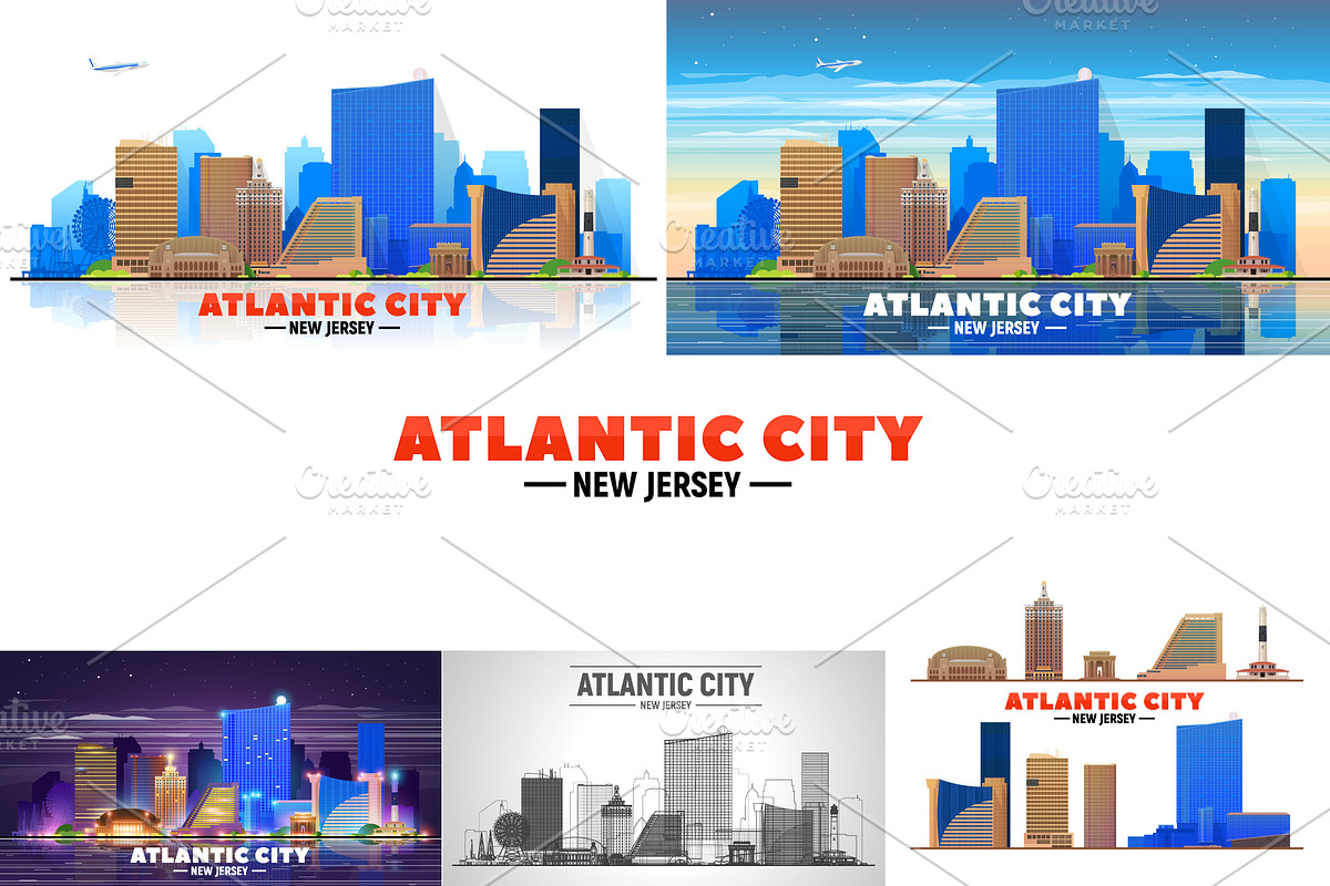 Atlantic City New Jersey skyline, an Illustration by Sky and glass (Photo 1 of 6)