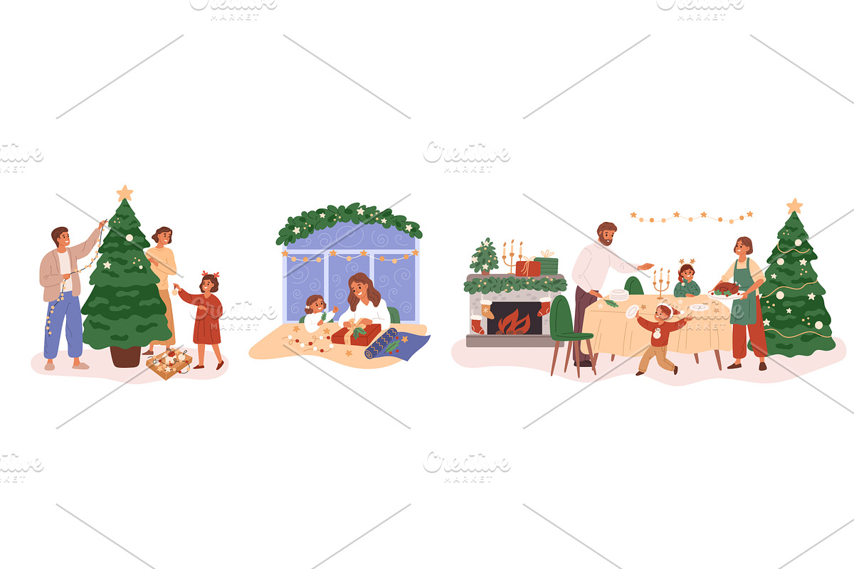 Christmas celebration. Happy people, an Object Illustration by YummyBuum