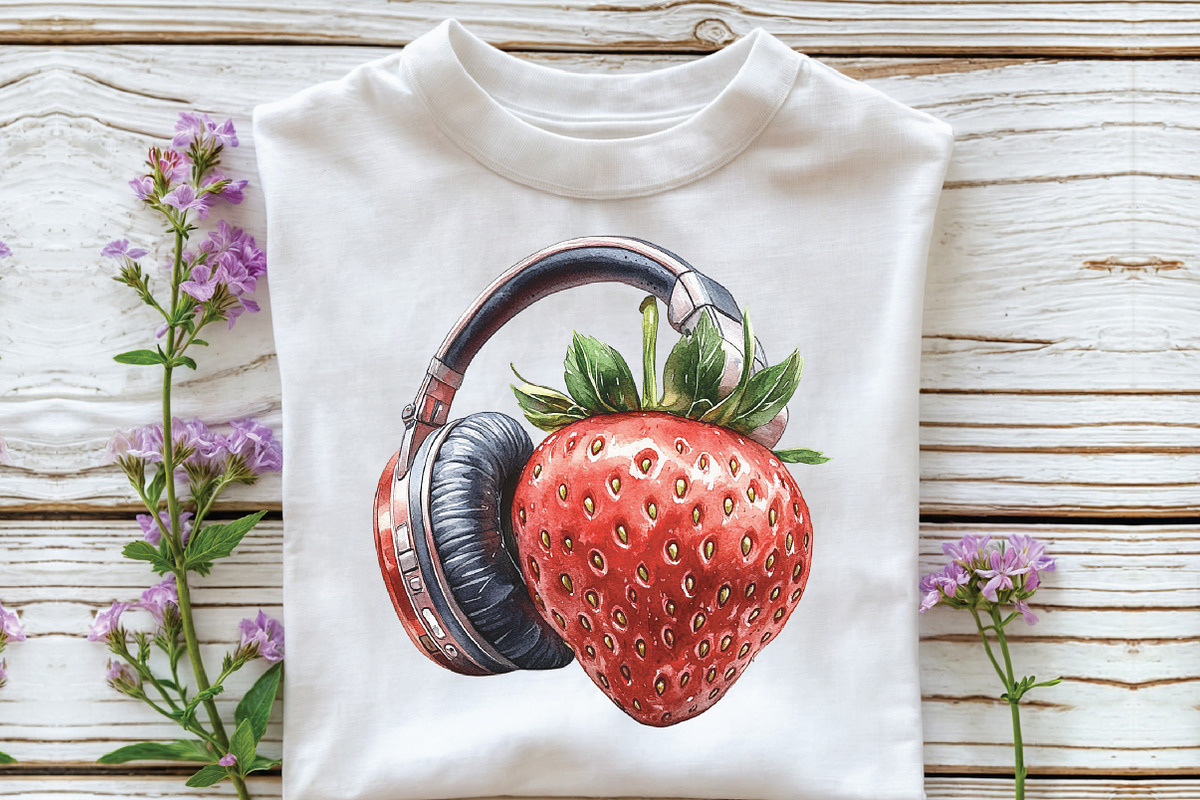 Watercolor Cute Strawberry Clipart, an Illustration by CraftArtStudio (Photo 4 of 6)
