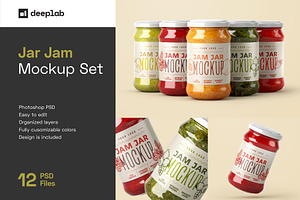 Jam Jar Mockup Set | Label Design, a Cups & Container Mockup by Deeplab