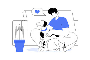 Love your pet isolated cartoon, a Person Illustration by Visual Generation
