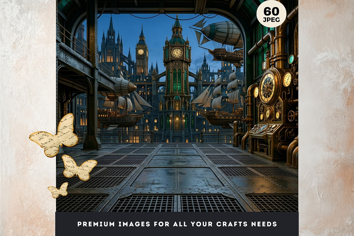 Brass Requiem Steampunk Backdrops V2, a Background Graphic by ThatsDesignArt (Photo 10 of 12)
