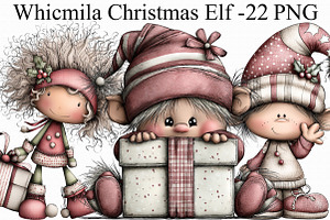 Whicmila Christmas Elf Clipart, an Illustration by Libby Wishes